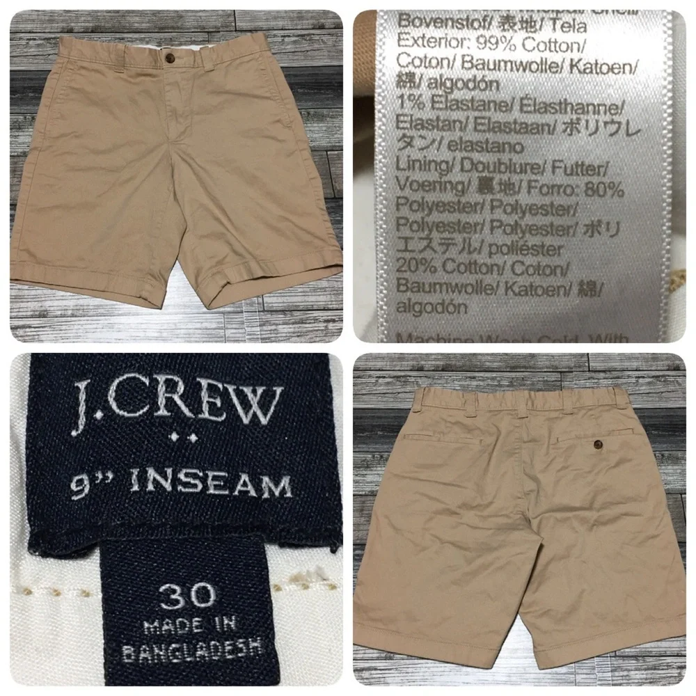 J.CREW Chino Shorts Mens 30 Tan 9